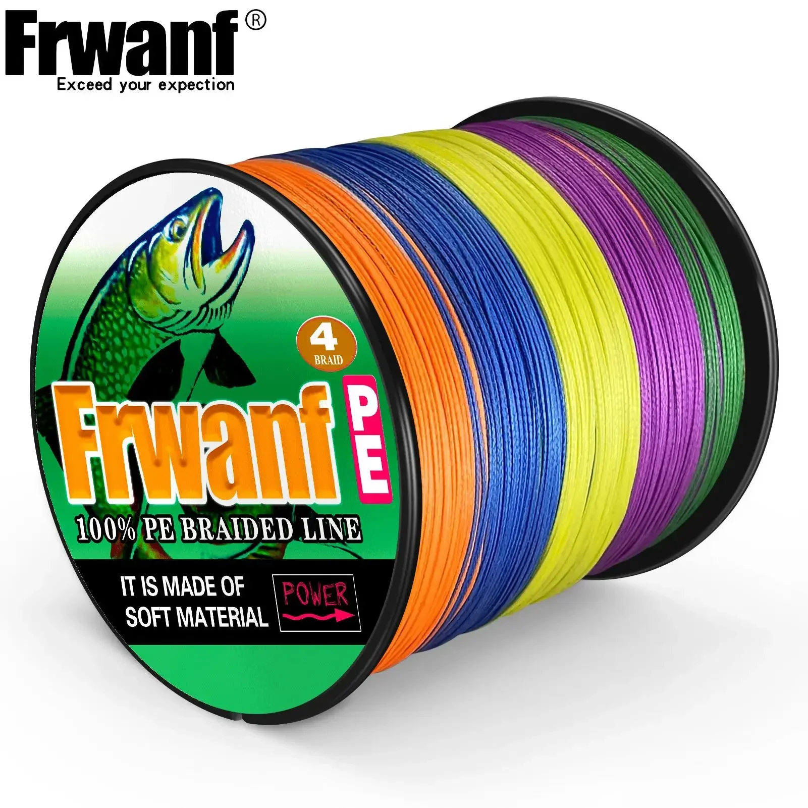 Frwanf Japan 4 Wire Braided Fishing Line 100M 109Yds Freashrwater Hunting For Sea Fishing Carp 6-100LB Wire 6 8 10 20 30 100LBS