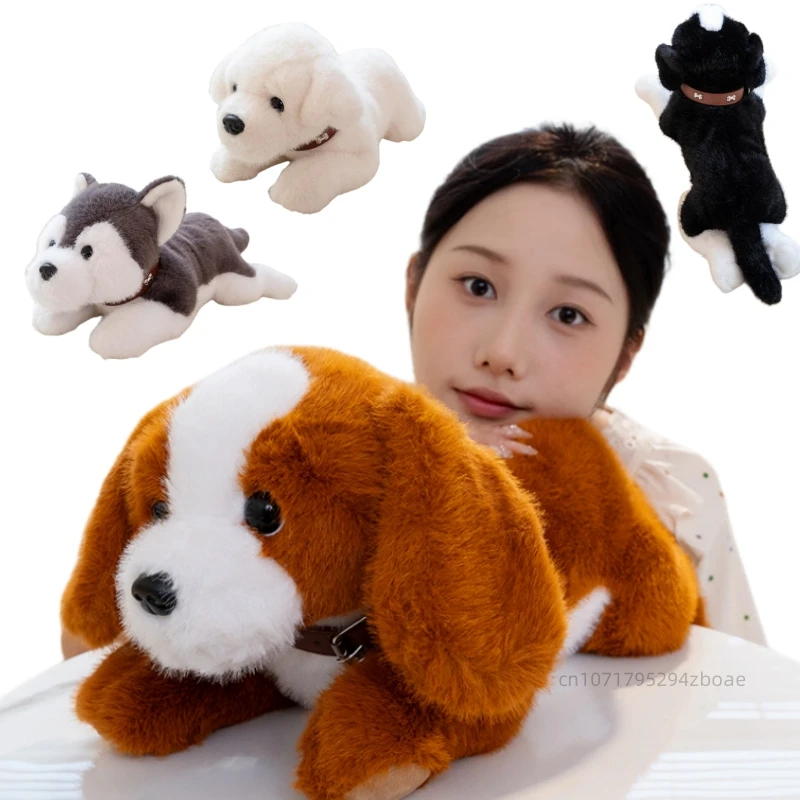 

40/60cm Cartoon High Quality Lying Dog Plush Doll Pillow Cute Husky Golden Beagle Plush Toy Home Decor Gift For Boys And Girls