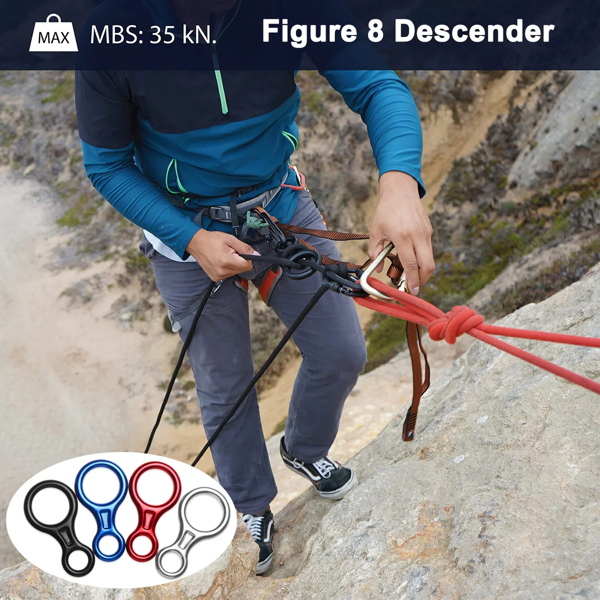 

35KN Рисунок 8, спусковое устройство, скалолазание, веревка, спусковое устройство, высокопрочное оборудование для спуска, скалолазание, воздушное такелажное оборудование