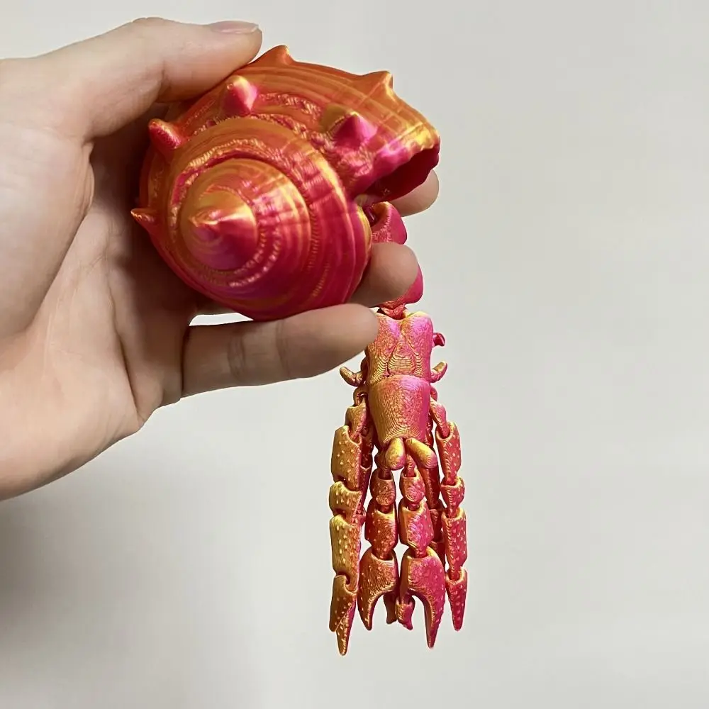 

Removable 3D Printed Hermit Crab Conch Shell Simulation 3D Printed Paguroidea Colorful Poseable Joints 3D Articulated Crab Toys
