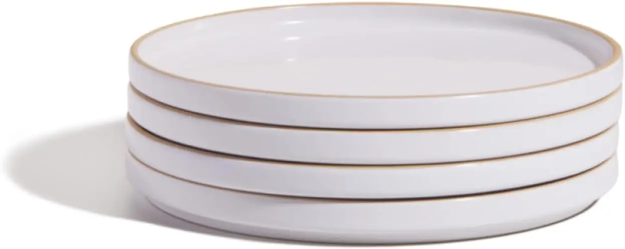 

Salad Plates - Set of Four 8.5” Handcrafted Ceramic Plates | Versatile & Durable | Chip-Resistant, Restaurant-Grade | Steam