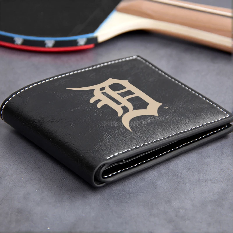 Detroit Tigers Logo Embossed PU Leather Men's Compact Wallet Lightweight Durable Business Style Design