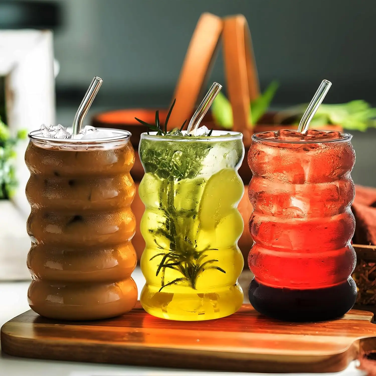 Набор стаканов для питья на 20 унций с соломинкой, милые стаканы для кофе со льдом, стаканы для кофе со льдом, толстые банки для питья для смузи