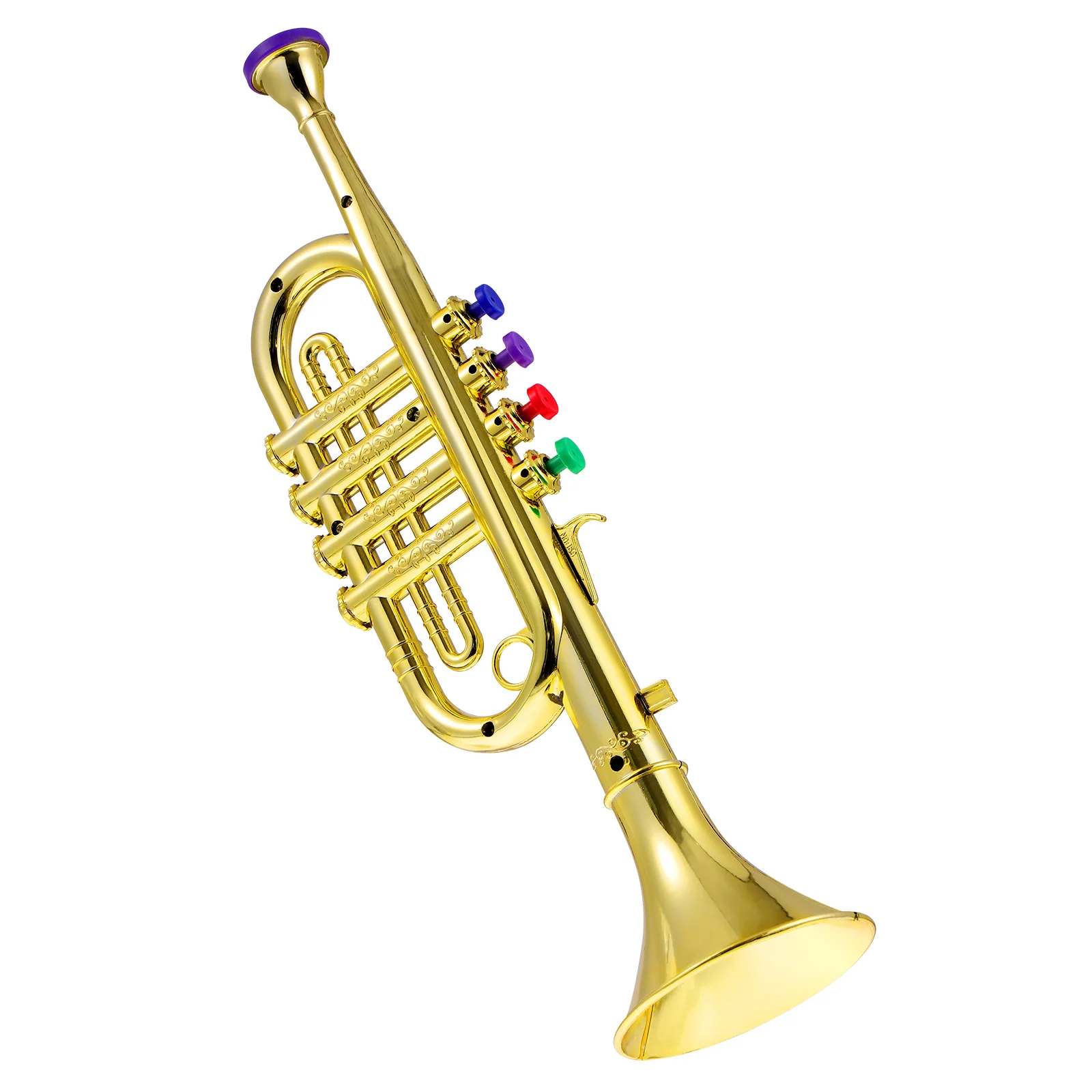 

Trumpet for Children ab 5 Years Old, Trumpet with 4 Colorful Button, Musical Learning Gift for Kids Beginners, 37 Length