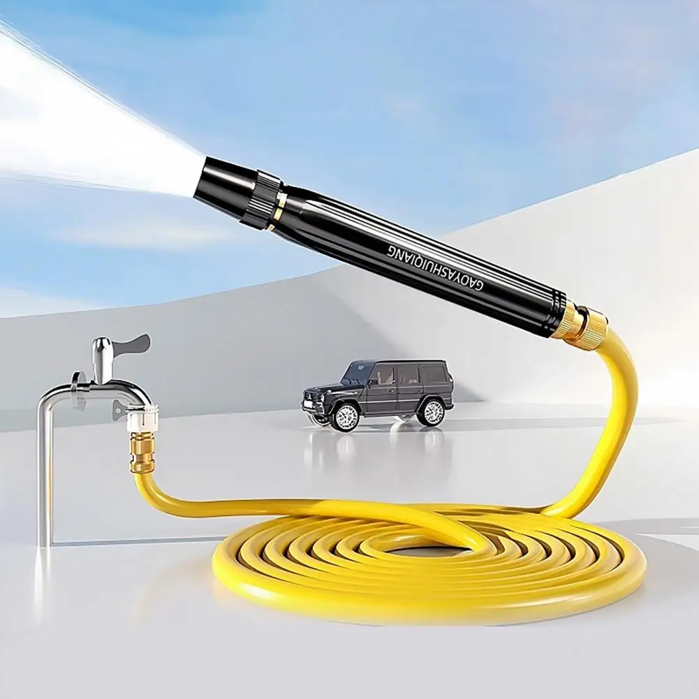 Water Gun Black Pagoda Alloy Nozzle Plastic Body Direct Spray Car Wash Garden Cleaning Portable Durable Heavy-duty