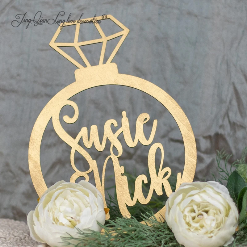 Custom Name Engagement Party Decorations, Personalized, Centerpiece, Engagement Ring Decorations, Engaged ,Bridal Shower Decor