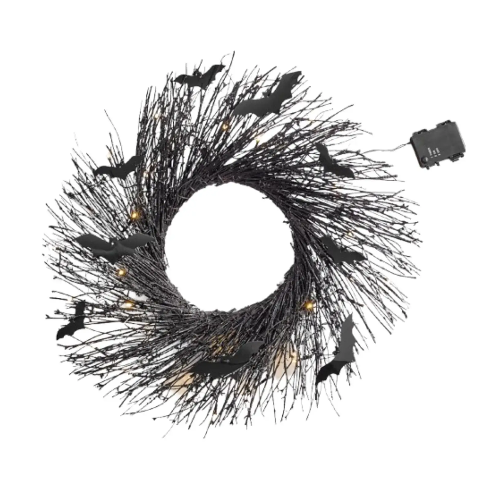 Halloween Bat Wreath Window Garden Party Home Desktop Ornament Photo Props Farmhouse Club Decorate Halloween Bat Wreath 22 inch