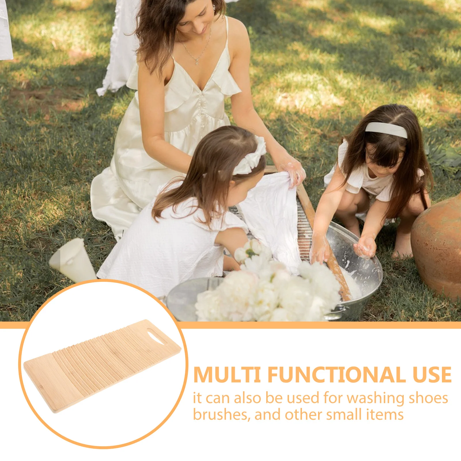 ミニブナ材洗濯板 コンパクトサイズ 子供服洗い板 手洗いツール 洗濯用 旅行 アウトドア用