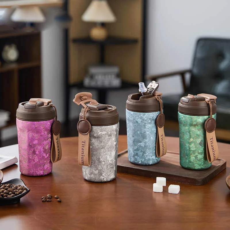 

420ml Pure Titanium Vacuum Bottle Pure Titanium Coffee Cup, Made of Anti Mold and Anti Drop Pure Titanium Material