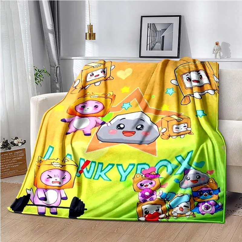 Lankybox Boxy and Foxy Plush Blanket, YouTube Internet Celebrity,children Gift,friend Gift,pet,Justin Kroma and Adam McArthur