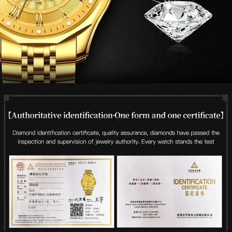 Oupinke-メンズリアルダイヤモンド腕時計、日本の自動巻きムーブメント時計、防水サファイアミラー、トップブランド、日本、3207