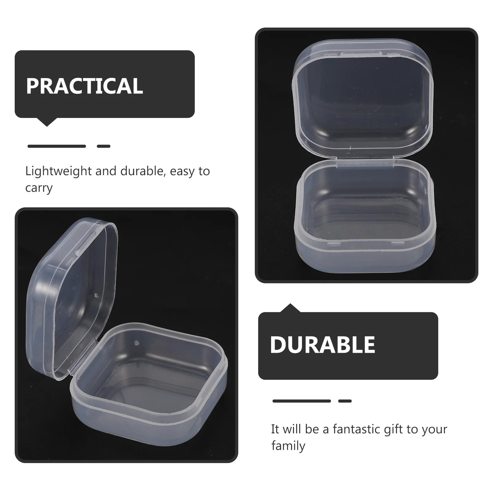 40 Stück Ohrstöpsel-Boxen, transparent, Mini-Aufbewahrungshalter, kleine Kunststoffhülle für Schmuck, Perlen, Pillen, Organizer, Ohrstöpsel-Boxen