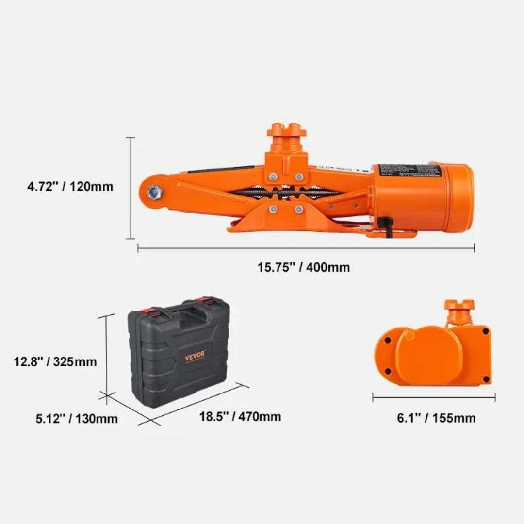 

Portable Electric Car Jack 3 Ton/6600lbs Electric Scissor Jack with Double Saddle for SUV Truck Sedan Tire Change Replacement