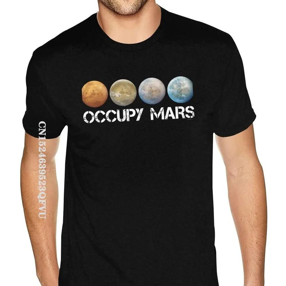 Yellow Occupy Mars Terraform SpaceX Shirt Men Cheap Custom Gothic Style Anime Tshirt Red Gothic Style Tee Shirt