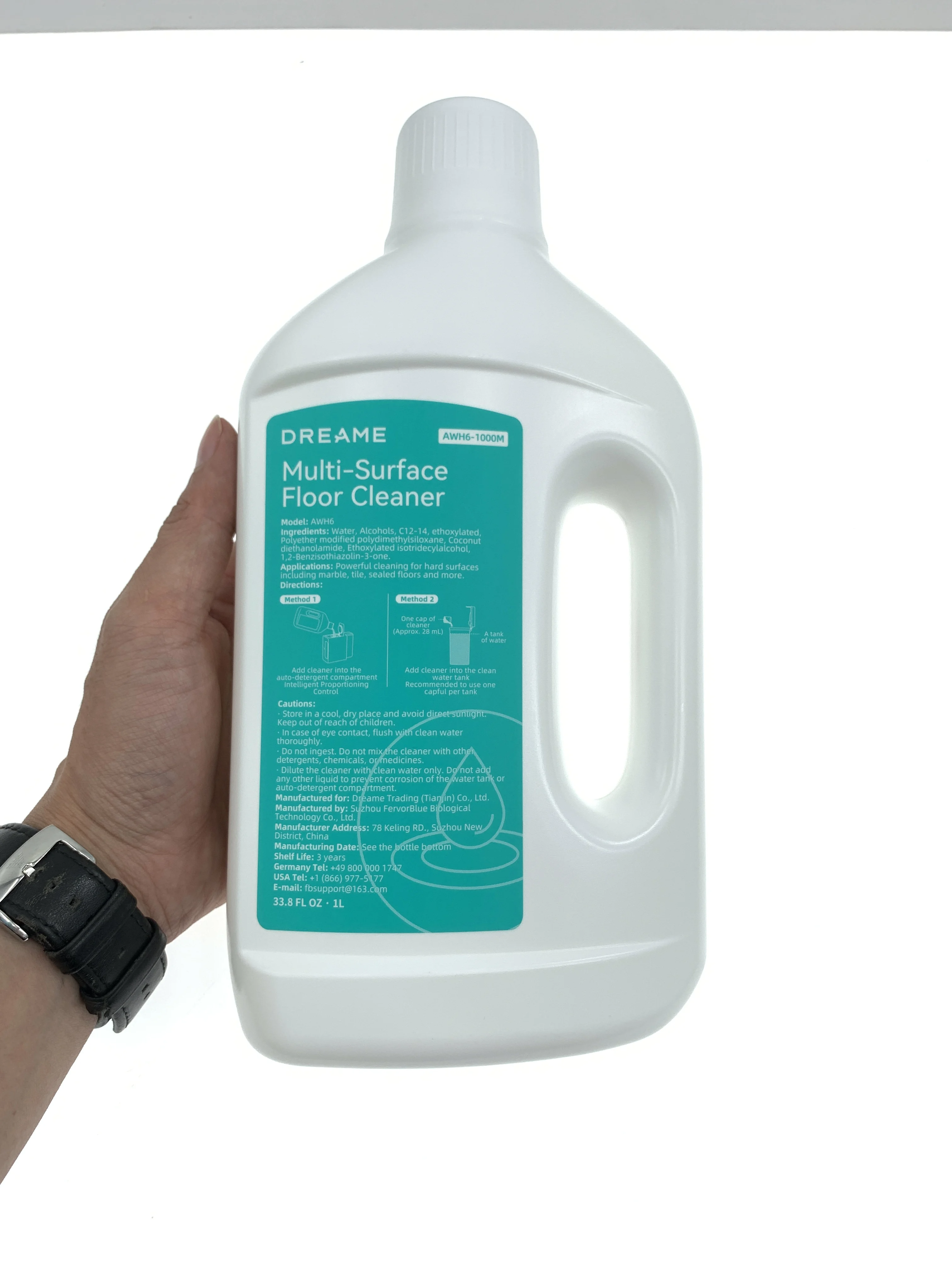 Dreame Pet Friendly Floor Cleaning Solution 1L For All Robot & Wet Dry Vacuums Odor Removal Deep Clean Liquid
