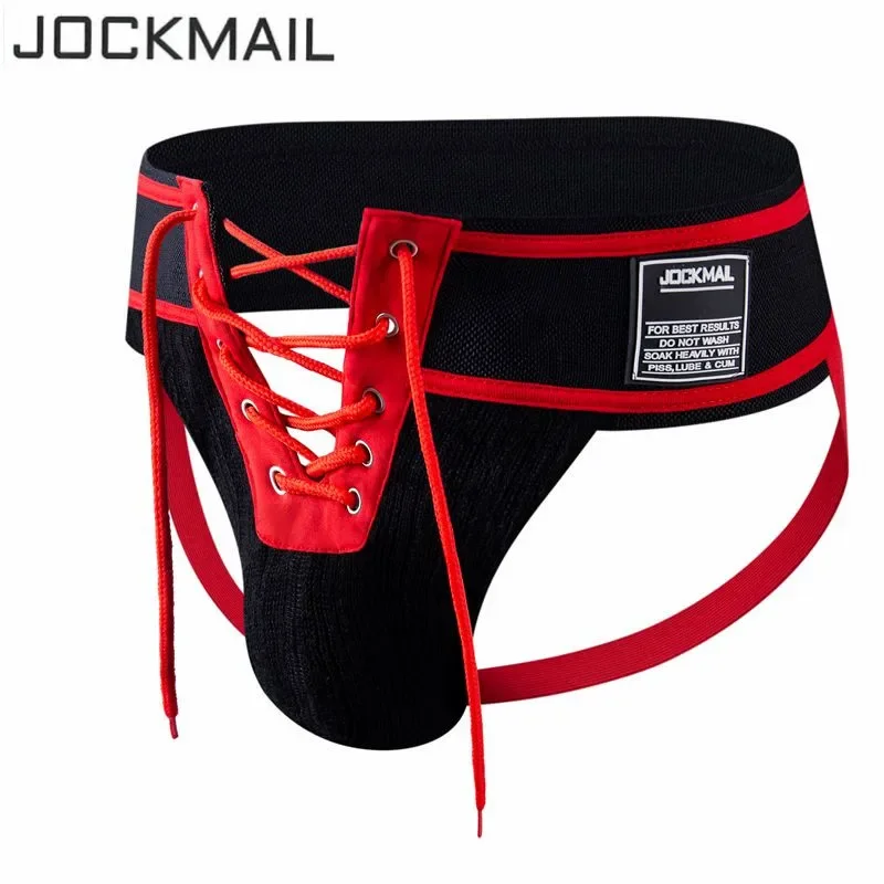 jockmail Men\'s G-Strings & Thongs,3 Inch Waistband Men\'s Supporter Jockstrap Sexy Gay Men Underwear LGBT Clubwear