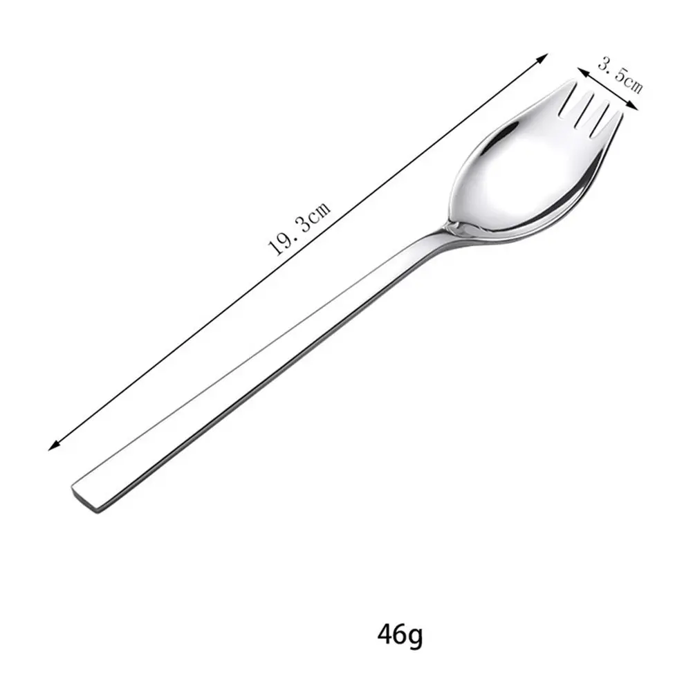 1Pcs Heavy Duty Stainless Steel Spork Long Handle Salad Spoon Cream Spoon Adult Daily Use Exquisite Handwork Sleek Finish