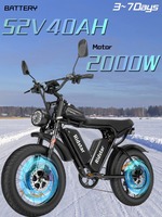 Adult Electric Bike Ridstar Q20 Pro 2000W Motor 52V40AH Dual Battery Hydraulic Brake 20*4.0 Tire Off-road Snow Electric Bicycle