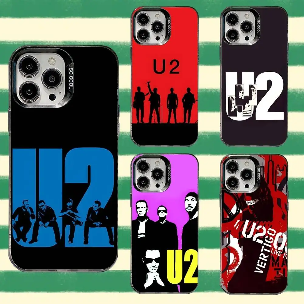 

U-U2 Pop Band Phone Case For iPhone 16,15,14,13,12,11,8,7,Pro,Max,Plus,Mini,XS,SE Anti Fall Black Matte Hard