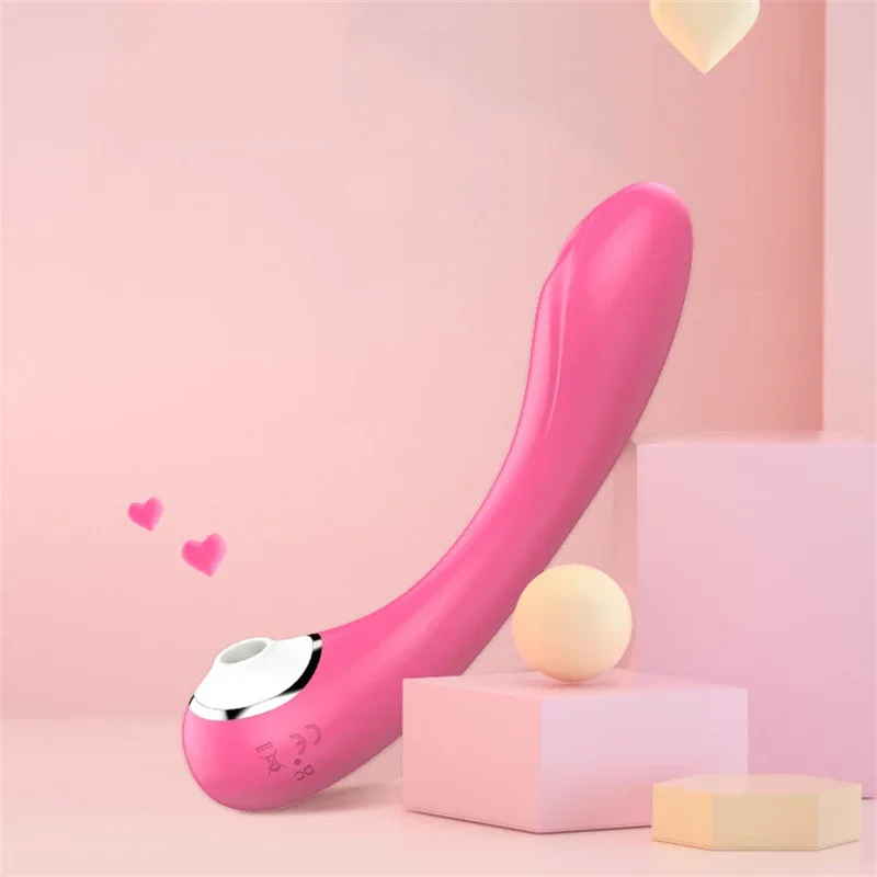 

2In1 Licking Sucking Dildo Vibrator For Women Double-headed vibrator Sucker Oral Nipple G Spot Clitoris Stimulator Masturbator