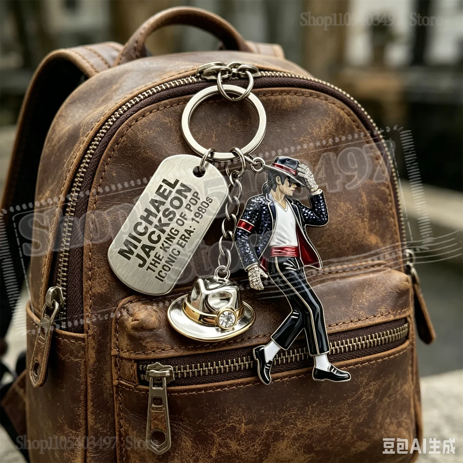 

2026 Michael Jackson Keychain,Classic Dance King Pendant Key Ring,Fashion Singer Key Chain, Creative Gift for Men Women