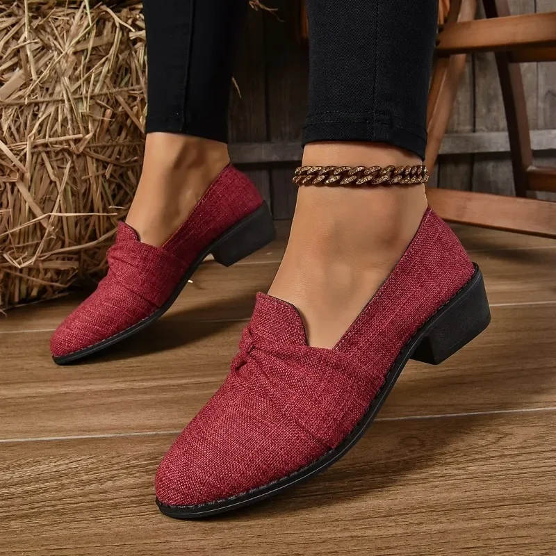 2024 Wysokiej jakości buty damskie wsuwane damskie buty na wysokim obcasie Fashion Pointed Toe Casual Pumps Women New Plus Size Solid Heels Women