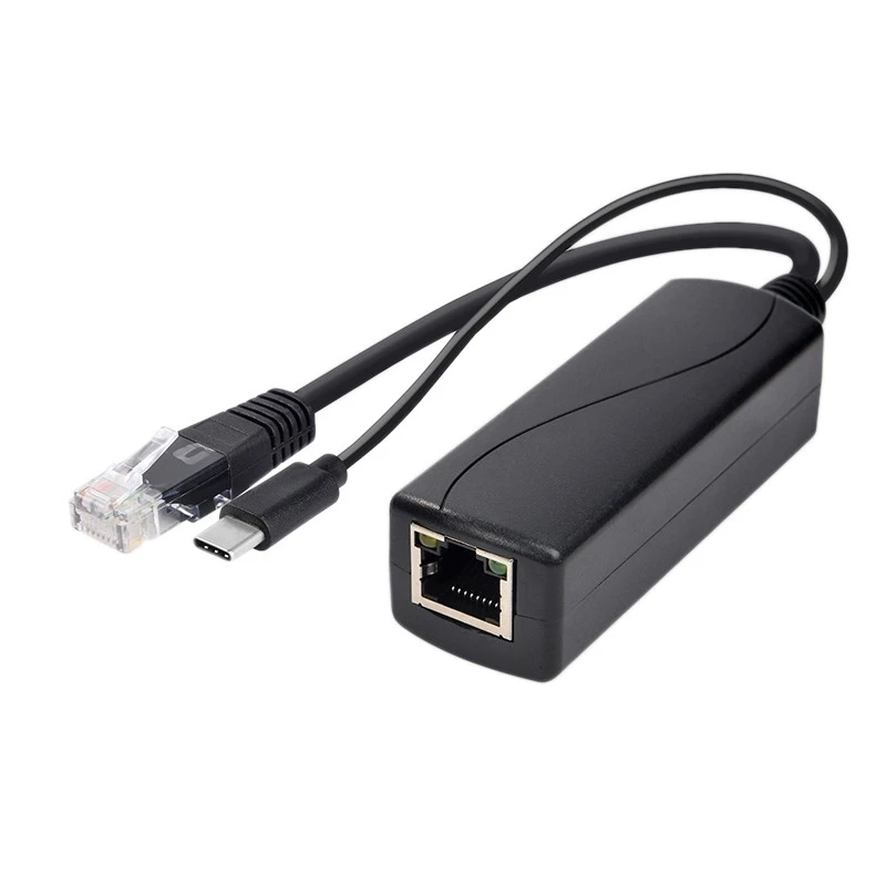 Divisor PoE tipo C 5V DC 2.4A 10/100Mbps RJ45 puerto IEEE 802 potencia sobre Ethernet para enchufe de cámara IP