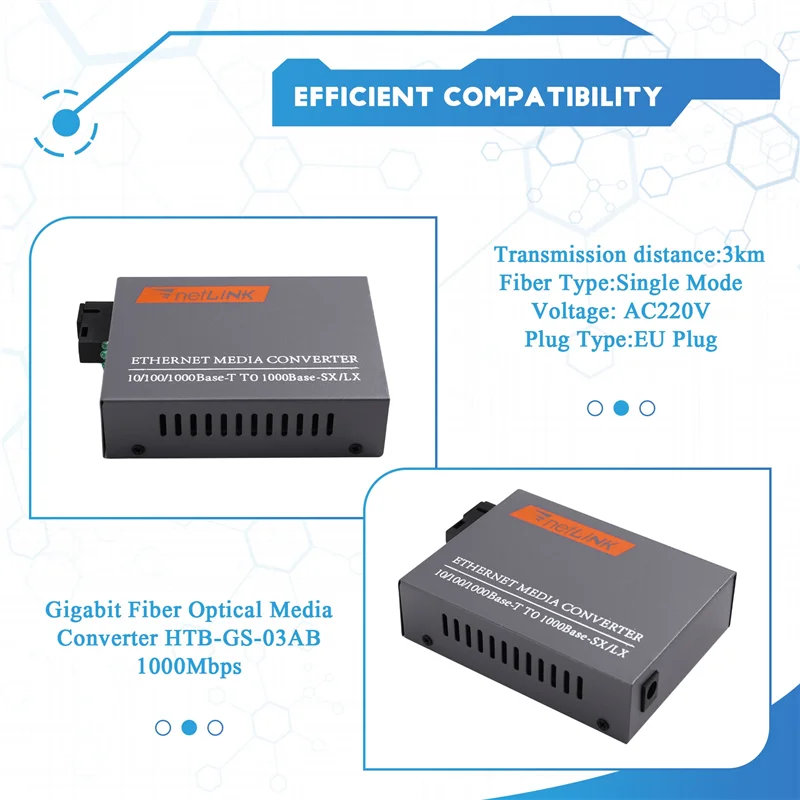 A99E-alimentation externe Gigabit Fiber optique convertisseur de médias HTB-GS-03AB 1000Mbps monomode fibre unique prise ue