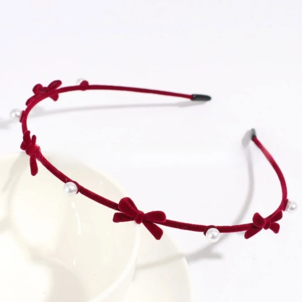 Squisito fiocco di perle fascia per capelli in lega sottile fiore fascia stile coreano fata donna accessori per capelli cerchio per capelli