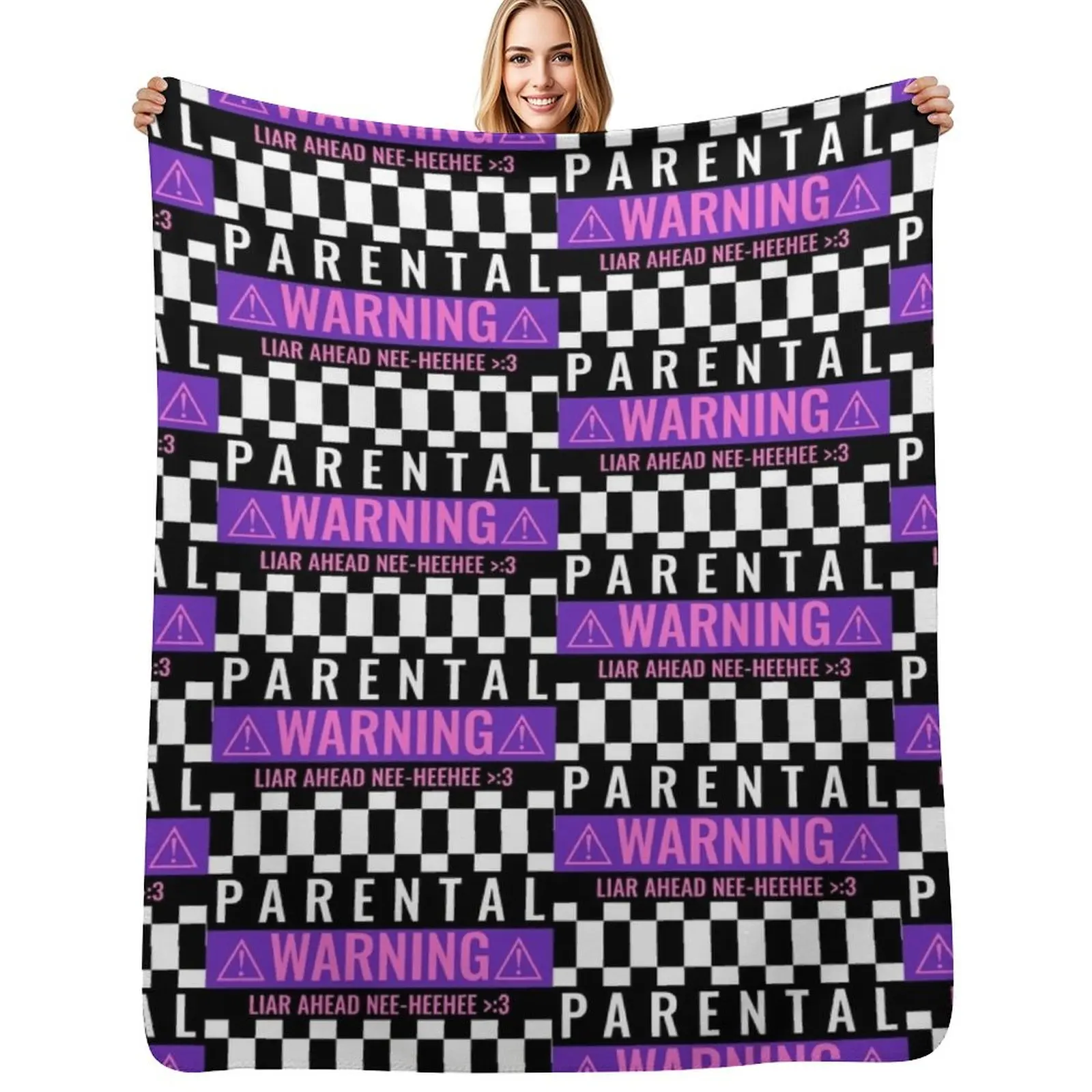 PARENTAL WARNING: LIAR AHEAD (NEE-HEEHEE :3) Throw Blanket Furrys Thermal Bed covers christmas decoration Sofa Blankets