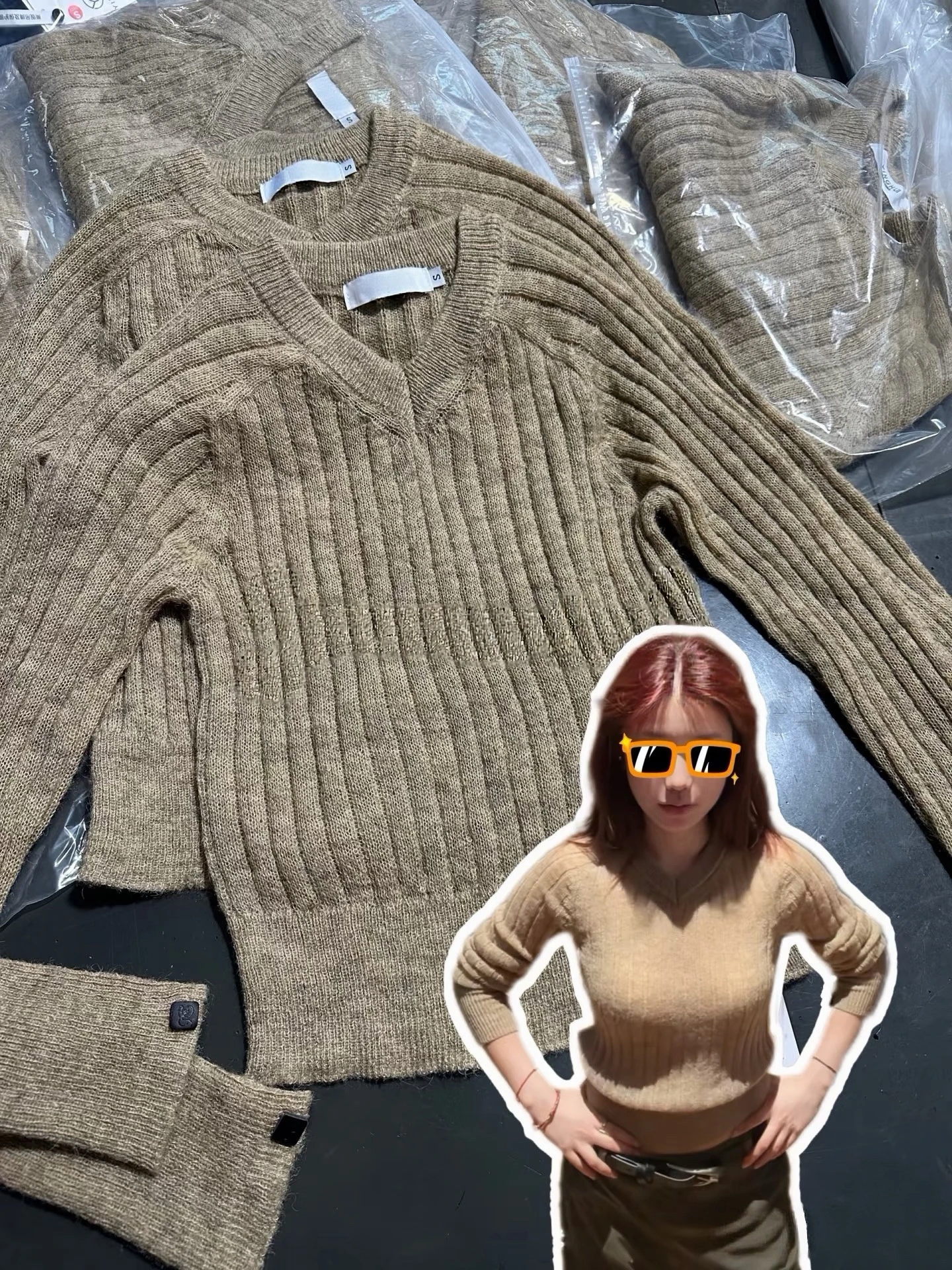 

Fengui ort Long Sve Knitted Sweater Hoodie Thin Mist Permeable Careful Strategy Home Girl Sle Winter Commute Faion