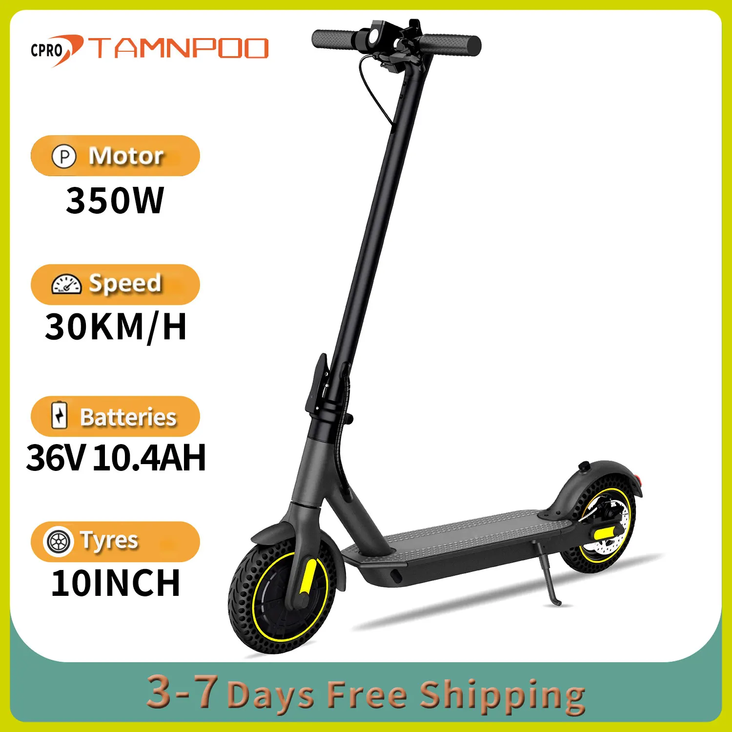 

350W Electric Scooter US Stock 36V 10.4Ah Max Speed 30Km/h APP Smart Adult Scooter 10Inch Foldable Electric Scooter