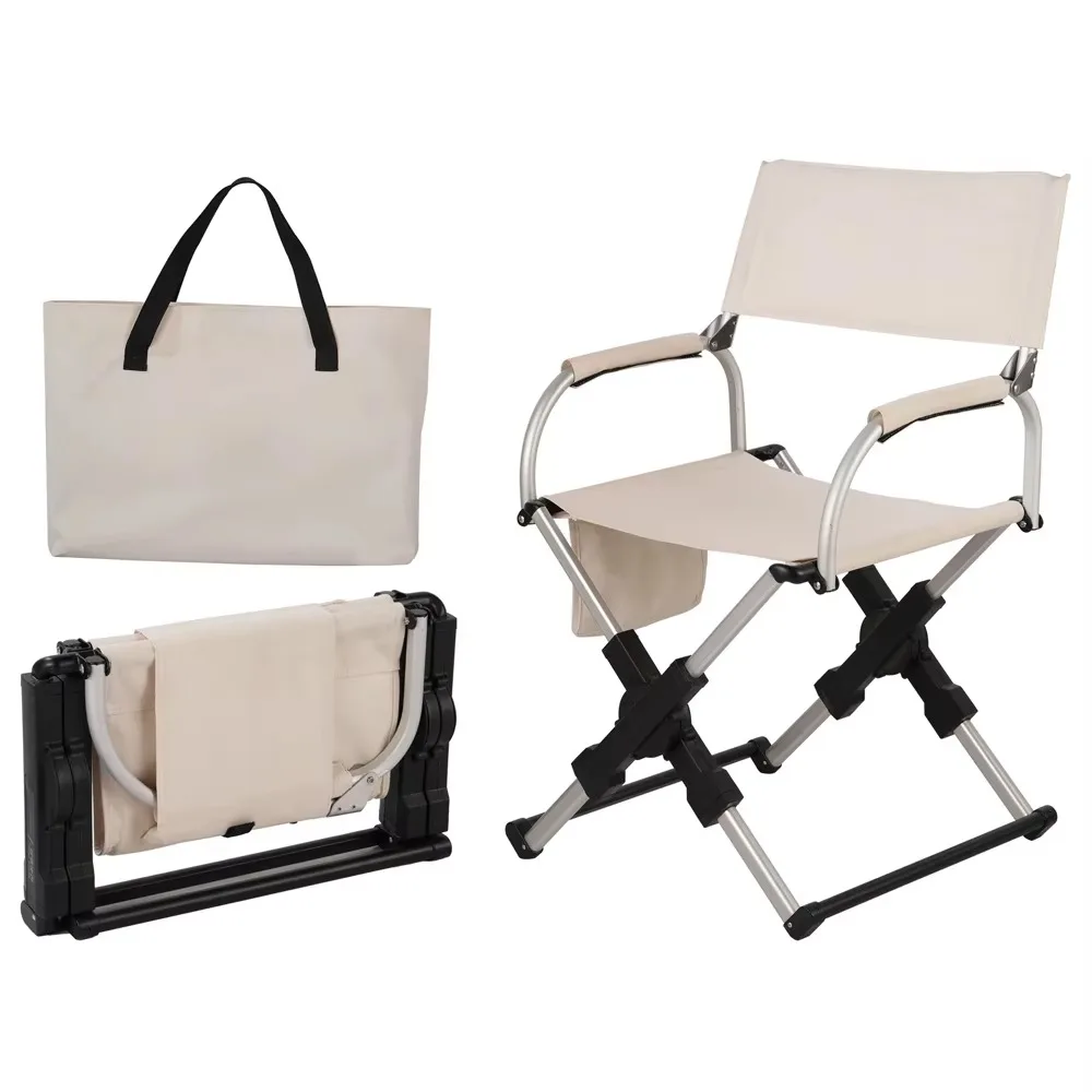 Customized Lightweight Aluminum Folding Camping Portable Beach Chairs Quick Open Director Chair