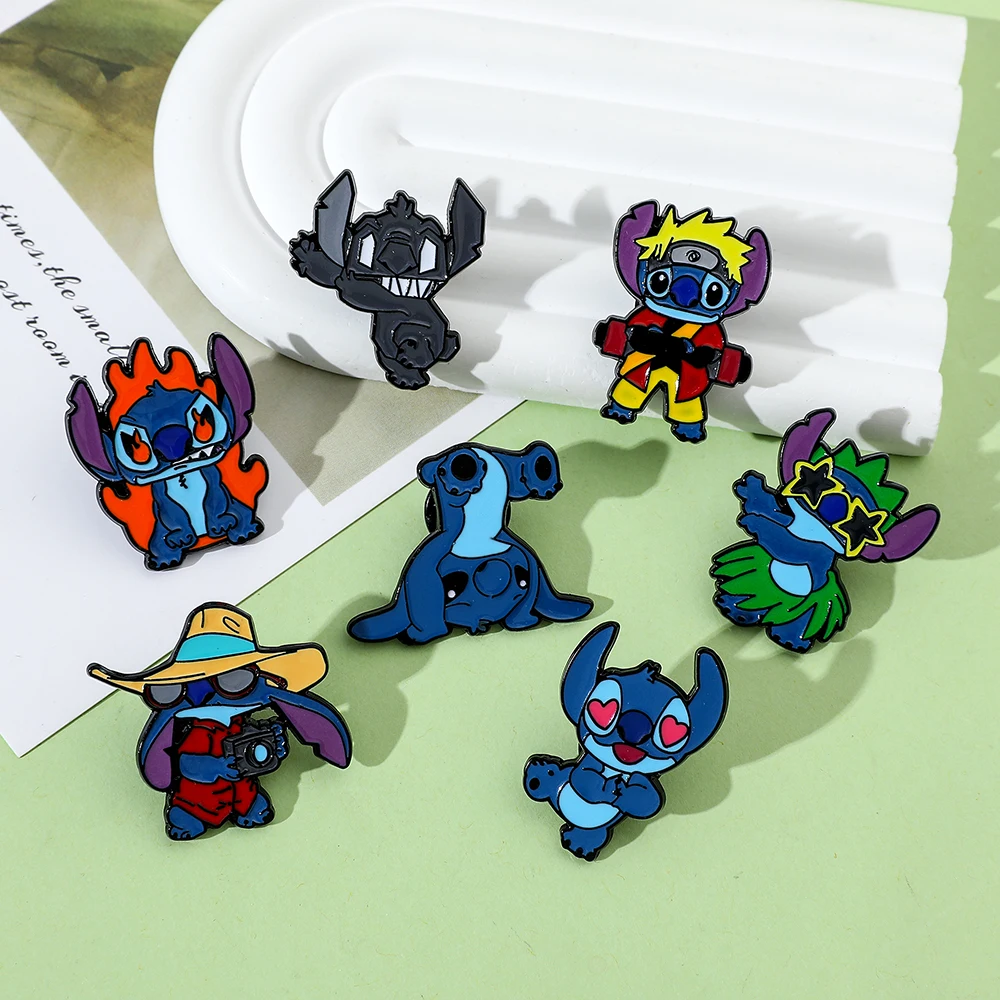 Disney Lilo & Stitch Lapel Badges Backpack Brooch Enamel Pins Metal Clothes Jeans Accessories Decoration Cartoon Jewelry Anime