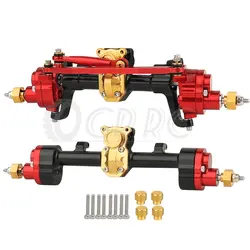 Assi del portale anteriore e posteriore in metallo con copertura in ottone con ingranaggi in acciaio per cingoli Axial 1/24 SCX24 parte aggiornata