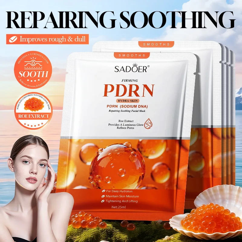 SADOER PDRN Hydra-Skin Facial Masks Whitening Refine Pores Deep Hydrating Anti-aging Moisture Face Mask Repair Soothe Face Skin
