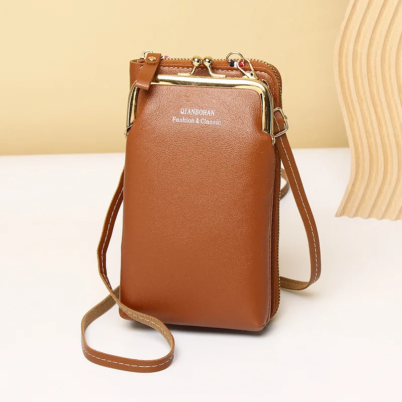 Women Fashion Bag Clip Design Phone Pocket Shoulder Bag Pu Leather Female Small Crossbody Bags Ladies Messenger Purse Handbag