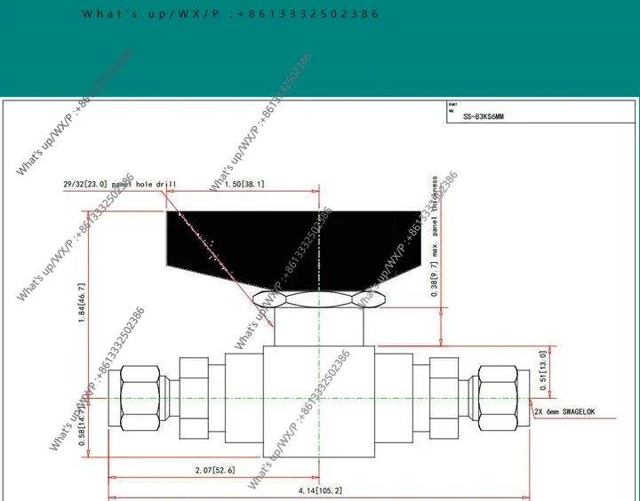 [SS-83KS6MM]/3-piece high-pressure ball valve 6mm ferrule