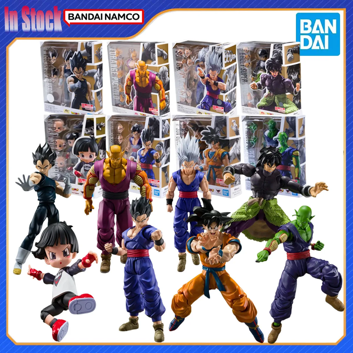 

Original Genuine Bandai Anime SHF Dragon Ball Super SUPER HERO Anime GOKU&GOHAN&VEGETA&PICCOLO Action Figure Model Kits Gift