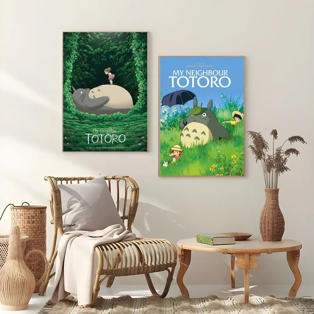 Póster de Catoon clásico de Anime t-totoroes, impresión artística de pared adhesiva, impermeable, para el hogar, sala de estar, Bar, decoración estética