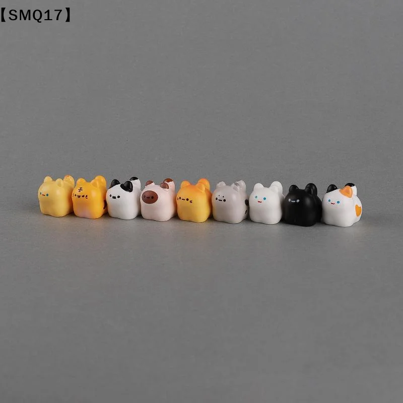 9Pcs Cute Mini Cartoon Animal Car Ornaments DIY Handicraft Mini Cat Ornament Kitten Statue For Car Dashboard Home Desktop【SMQ】