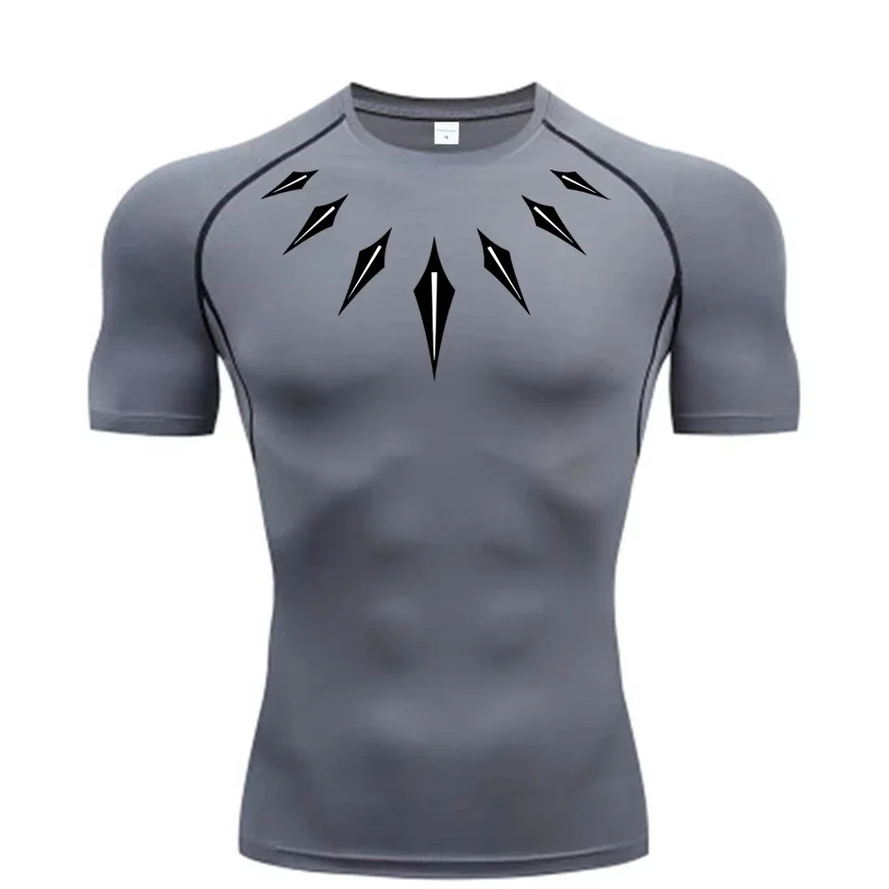 Anime Herren Kompressionsshirt Fitness Sport Laufhose Gym T-Shirts Athletisches Workout Quick Dry Tops T-Shirt Sommer