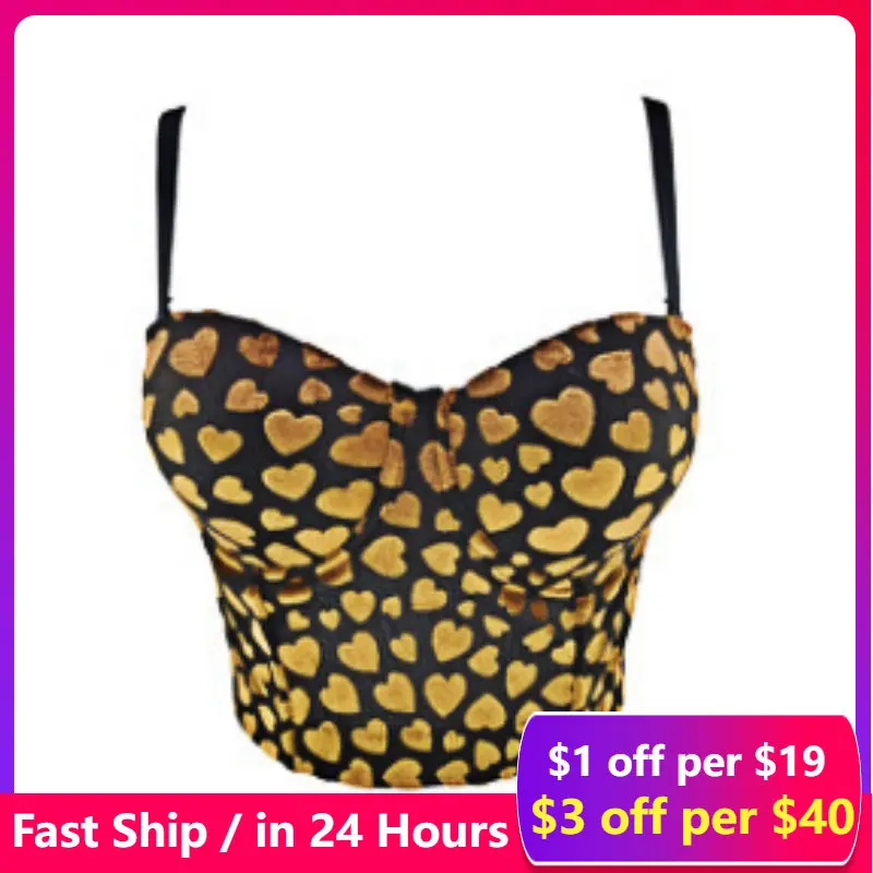 

High Street Women's Zipper Camisole 2023 New Fashion Velvet 3D Love Heart Print Bustier Bra Crop Tops Female Thin Underwear Vest