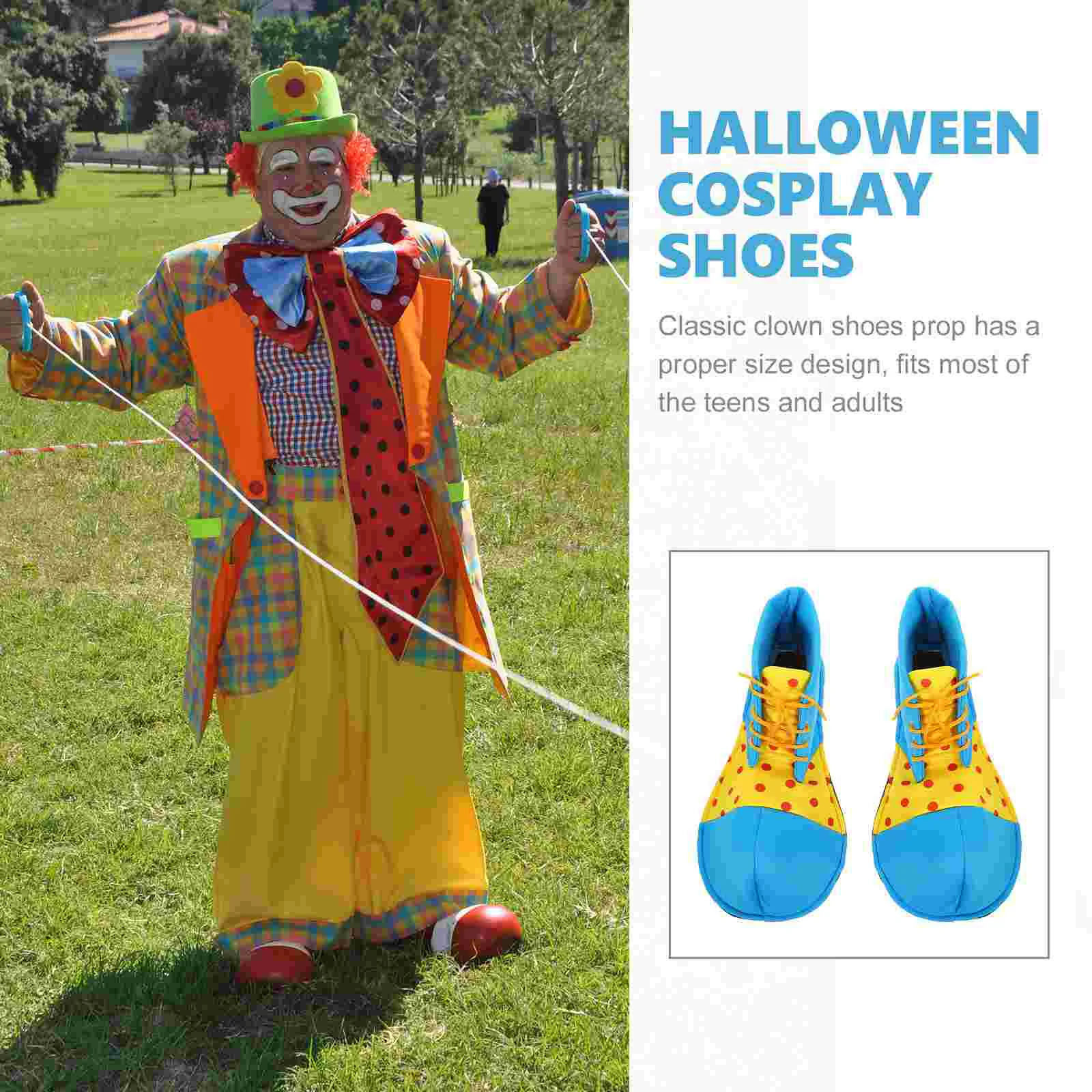 Costume de chaussures de clown d'Halloween pour tout-petits, accessoires de cosplay, robes de Noël, grande semelle brûleur, olympiques effrayants