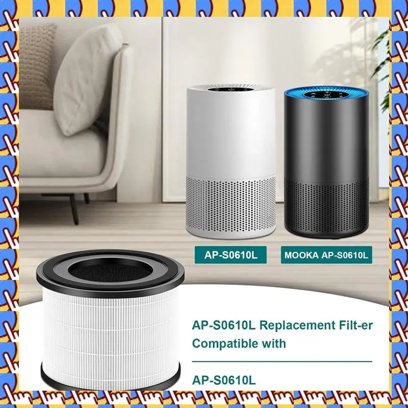 A20M AP-S0610L Luchtfilter Vervanging Voor Mooka AP-S0610L Luchtreiniger 3-IN-1 Filter Hoogefficiënte Actieve Koolfilter
