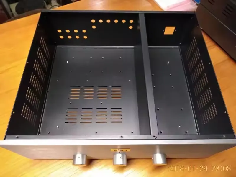 AN Hifi الحديد مُضخّم صوت الهيكل مضخم الصوت لتقوم بها بنفسك صندوق 430x150x350 مللي متر ل EL84 / 6V6 /6P1 / 6P14 الخ #6