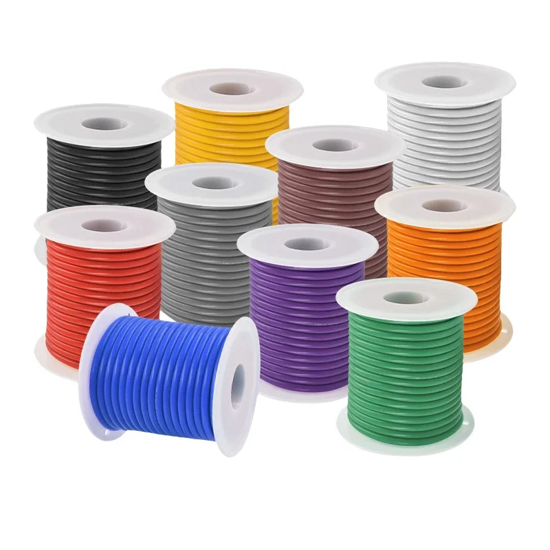 Super Soft Copper Wire Heat Resistant Soft Silicone Wire 1 Colors in A Box  30/28/26/24/22/20AWG Electric Tinned Copper Cable