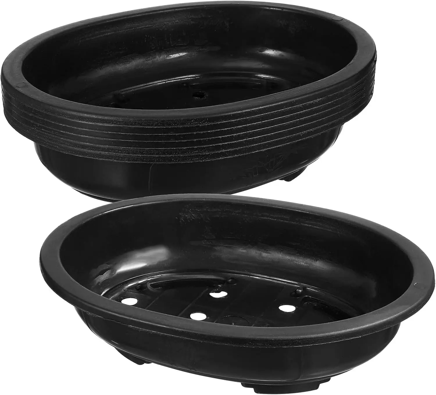 

6 PCS Bonsai Training Pots, 15'' Oval Bonsai Planter Pot with Drainage Hole, Plastic Large Deep Flower Pot Plants Growin