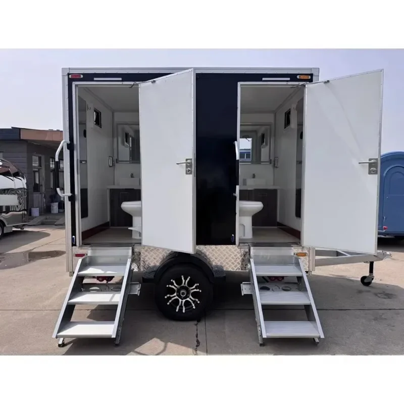 Stainless steel public VIP toilet installation temporary toilet trailer