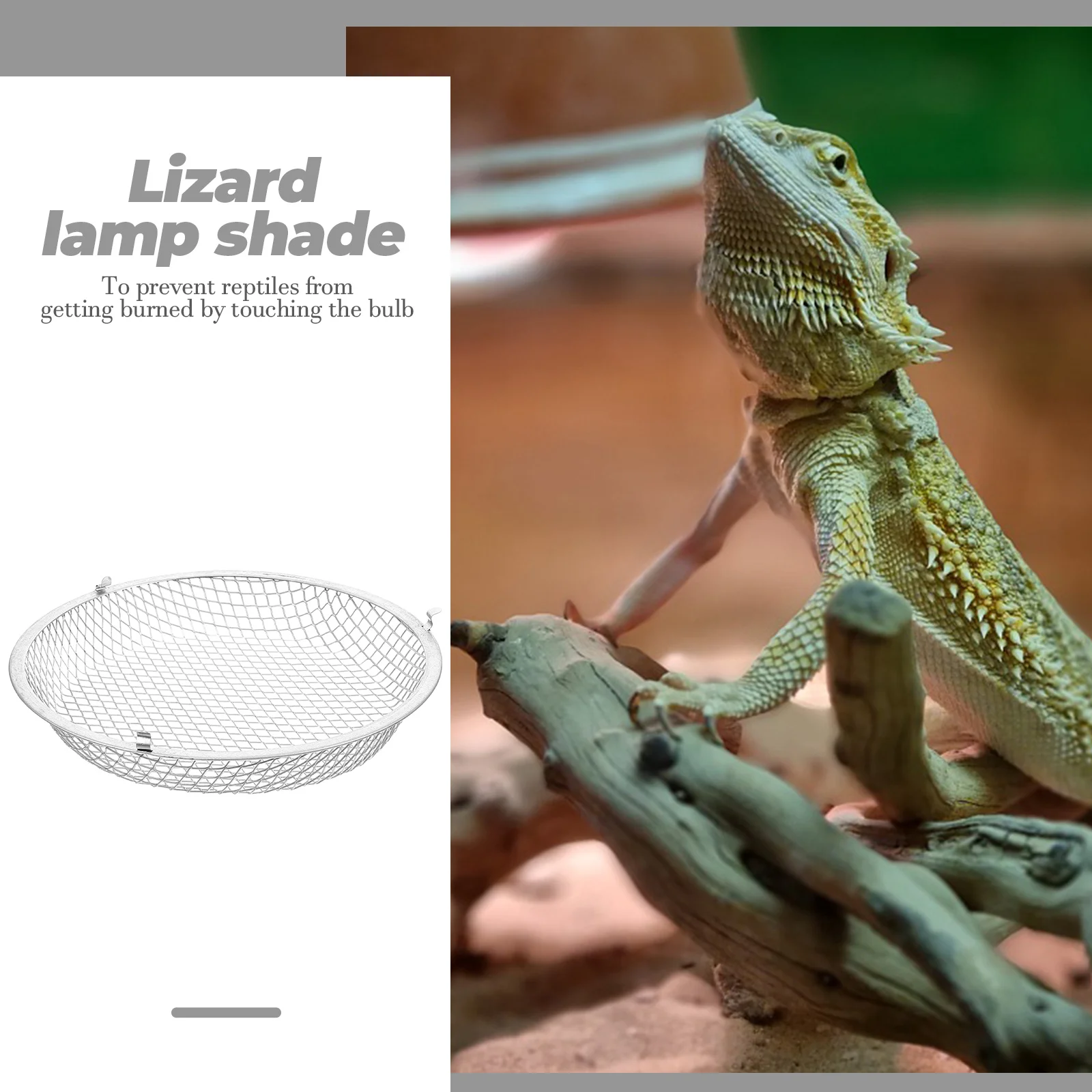 

8.5 Inch Anti-Scalding Mesh Cover Reptile Heat Lamp Protector Guard Ceramic Lamps Day Night Reptile Box Accessories Metal